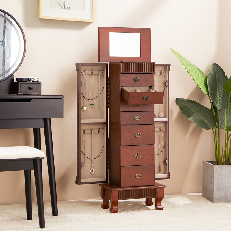 Large Wooden Mini high quality Armoire Style Jewelry Hanger Box!